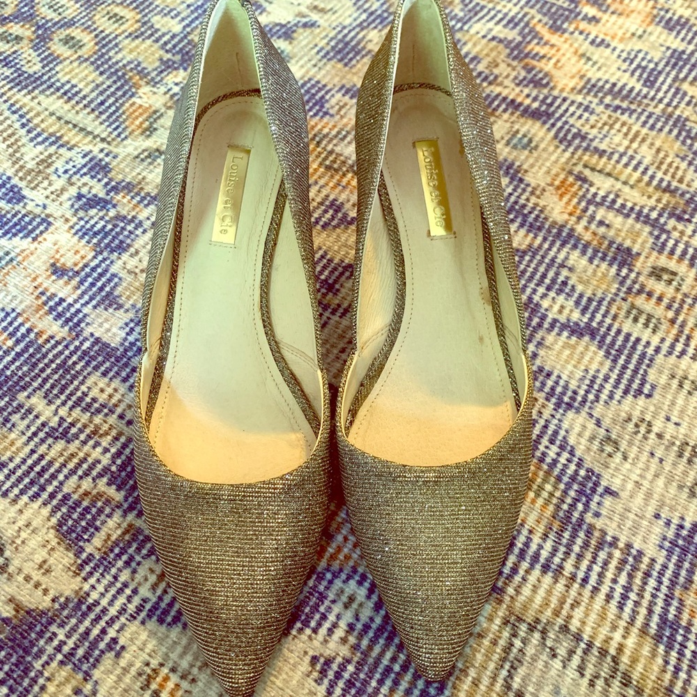 Louise et Cie metallic glitter heels